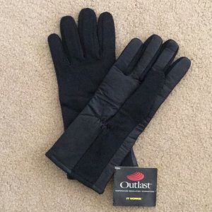 Outlast Men’s black dress gloves New XL